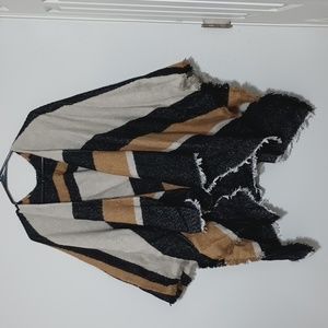 Express poncho cape one size neutral cream black beige